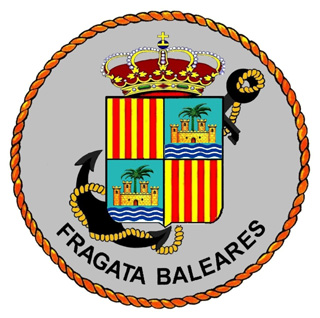 Dibujo del escudo de la fragata Baleares perteneciente a 31 Escuadrilla de escoltas (fragatas). Por Ariesmadrid.