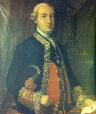 Retrato de don Manuel Guirior y Portal de Huarte. Cortesía del Museo Naval de Madrid.