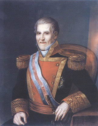 Retrato al oleo de don Ramón José Pablo Ortiz y de Otañez. Teniente general de la Real Armada Española. Cruz de Caballero de la Real y Muy Distinguida Orden de Carlos III, pensionada.
