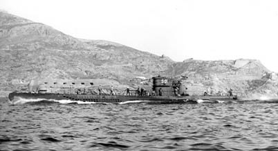 Submarino G-7, exalemán, con el nuevo numeral de S-01.