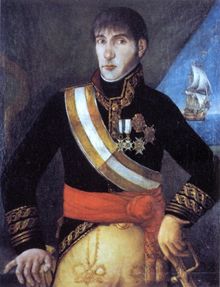  Retrato de don Baltasar Hidalgo de Cisneros y de la Torre. Teniente general de la Real Armada Española. Cruz de caballero de la Real y Muy Distinguida Orden de Carlos III, pensionada. Consejero de Estado. Gentil hombre de Cámara de S. M. con ejercicio. Cortesía del Museo Naval. Madrid.