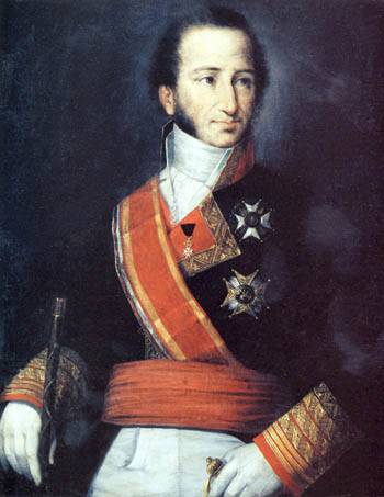 Óleo de don Cayetano Valdés y de Flores Bazán y Peón. XVII Capitán General de la Real Armada Española. Caballero Gran Cruz Laureada de San Fernando de 5ª Clase. 23 de febrero de 1816. Caballero de la Soberana y Militar Orden Hospitalaria de San Juan de Jerusalén de Rodas y de Malta. Expediente N.º 23.629. 1786. Regente del Reino. Prócer del Reino.