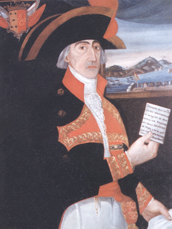  Retrato de don Francisco Javier de Melgarejo y de Rojas. Teniente general de la Real Armada Española. Caballero de la Militar Orden de Calatrava. Encomienda en la misma Orden de Guadalerza. Gran Cruz de la Real y Muy Distinguida Orden Española de Carlos III.