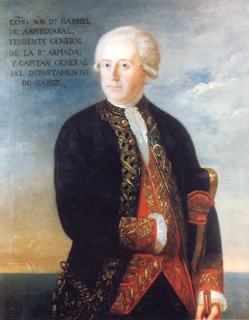 Retrato de Gabriel de Aristizábal y de Espinosa. Teniente general de la Real Armada Española. Caballero cruzado de la Militar Orden de Alcántara. Encomienda del Peso Real de Valencia, en la misma Orden. Cortesía del Museo Naval. Madrid.