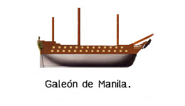 Dibujo de un galeón de finales del siglo diecisiete y hasta principios del diecinueve. A finales del siglo diecisiete cambio la construcción naval, naciendo el navío como buque principal, al disponer de una grada en la ciudad de Manila capital de las islas Filipinas, comenzó la construcción de estos buques para continuar con los viajes a Acapulco, transportando entre otras muchas cosas sobre todo especias. También se enviaron algunos de la península por no poder ser construidos en las islas. Su única diferencia con los navíos de guerra, consistía en ser algo más pequeños y al igual que siempre más pobres de artillería, por causa de ser más en sí unos transportes que buques de guerra como a tales. Su arboladura era la misma que los navíos, con tres palos, trinquete, mayor y mesana y velas cuadras. En la proa como siempre llevaban varios foques.