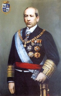 Óleo de don Guillermo Chacón y Maldonado. XXIX Capitán General de la Real Armada. V Almirante. Caballero del Toisón de Oro. Caballero Cruz de la Real y Militar Orden de San Fernando de 1ª clase. 15 de febrero de 1838. Gran Cruz de la Real y Muy Distinguida Órden Española de Carlos III. Consejero de Estado.