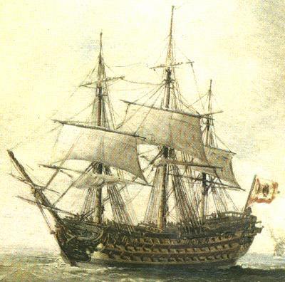  Óleo representando al navío San Hermenegildo del porte de 112 cañones.