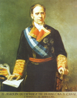 Óleo de don Joaquín Gutiérrez de Rubalcava y Casal. XXVII Capitán General de la Real Armada Española. III Almirante. I Marqués de Rubalcava. Placa de la Gran Cruz de la Real y Muy Distinguida Orden Española de Carlos III. Ministro de Marina.