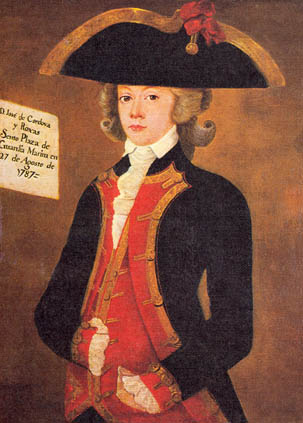 Óleo de don José de Córdova y de Rojas. Capitán de navío de la Real Armada Española.