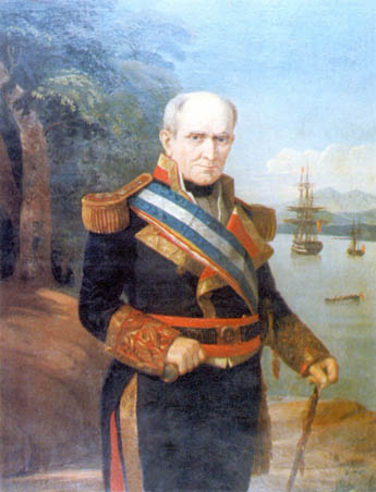 Retrato al oleo de don José Primo de Rivera y Ortiz de Pinedo. Teniente general de la Real Armada Española. Caballero Gran Cruz Laureada de San Fernando de 5ª clase. 29 de octubre 1836. Cruz Laureada de San Fernando de 1ª clase. 20 de abril de 1817. Gran Cruz de la Real y Muy Distinguida Orden Española de Carlos III. Ministro de Marina.