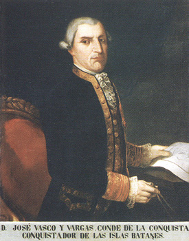 Retrato de don José Vasco y de Vargas. Jefe de escuadra de la Real Armada Española. Caballero de la Militar Orden de Calatrava. I Conde de la Conquista de las islas Batanes. I Vizconde de San Ildefonso.