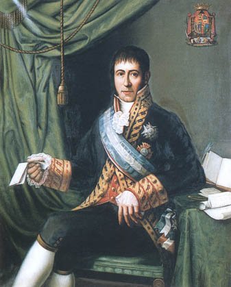 Óleo de don José Vicente Vázquez de Figueroa y Vidal. Teniente de navío de la Real Armada Española. Ministro de Marina. Gran Cruz de la Real Orden Americana de Isabel la Católica. Gran Cruz de la Real y Muy Distinguida Orden Española de Carlos III. Matemático.