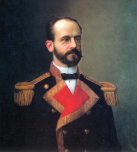 Retrato al oleo de don Jose Luis Diez y Perez Muñoz. Teniente de navío de la Real Armada Española. Uno de los mejores especialistas en electricidad de su época.