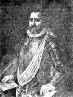  Dibujo de don Juan de Garay en blanco y negro.