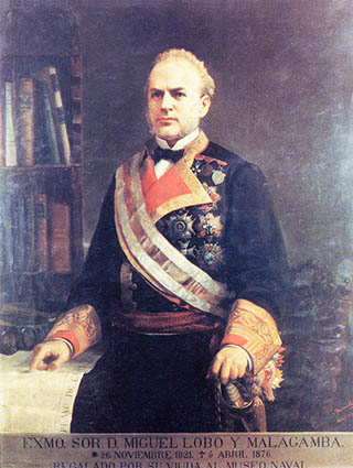 Óleo de don Miguel Lobo Malagamba. Contralmirante de la Real Armada Española. Caballero Cruz de la Real y Militar Orden de San Fernando de 1ª clase.