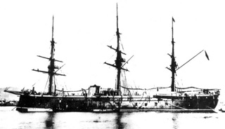  Fotografía en blanco y negro de la fragata acorazada Numancia.