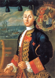 Retrato de don Pedro Caro y Maza de Linaza Fontes Carrillo de Albornoz Cornel y Luna de Aragón. Capitán de fragata de la Real Armada Española y Capitán General de los Ejércitos de España. II Marqués de la Romana. Señor de Mojente, Novelda y Castillo de la Mola, Cató y Citados de Maza de Lizana. Caballero de la Orden de Montesa.