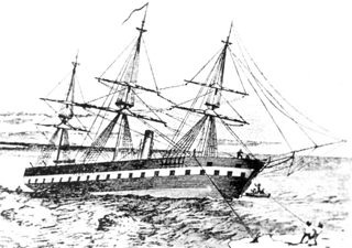  Fragata de hélice de 3ª clase Petronila dibujo de su embarrancamiento.