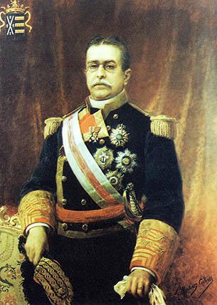 Óleo de don Rafael Rodríguez de Arias y Fernández de Villavicencio. Vicealmirante de la Real Armada Española. Ministro de Marina. Senador Vitalicio.