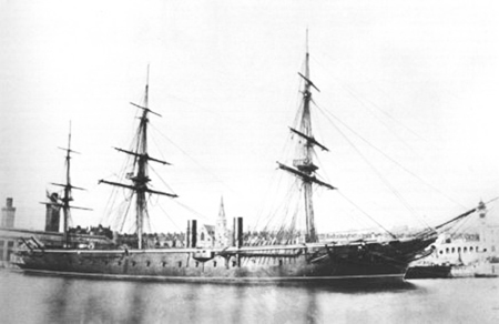 Foto de la fragata acorazada británica H. M. S. Warrior