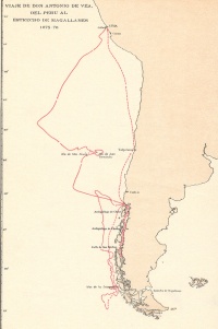 Mapa de sudamérica con la ruta seguida.